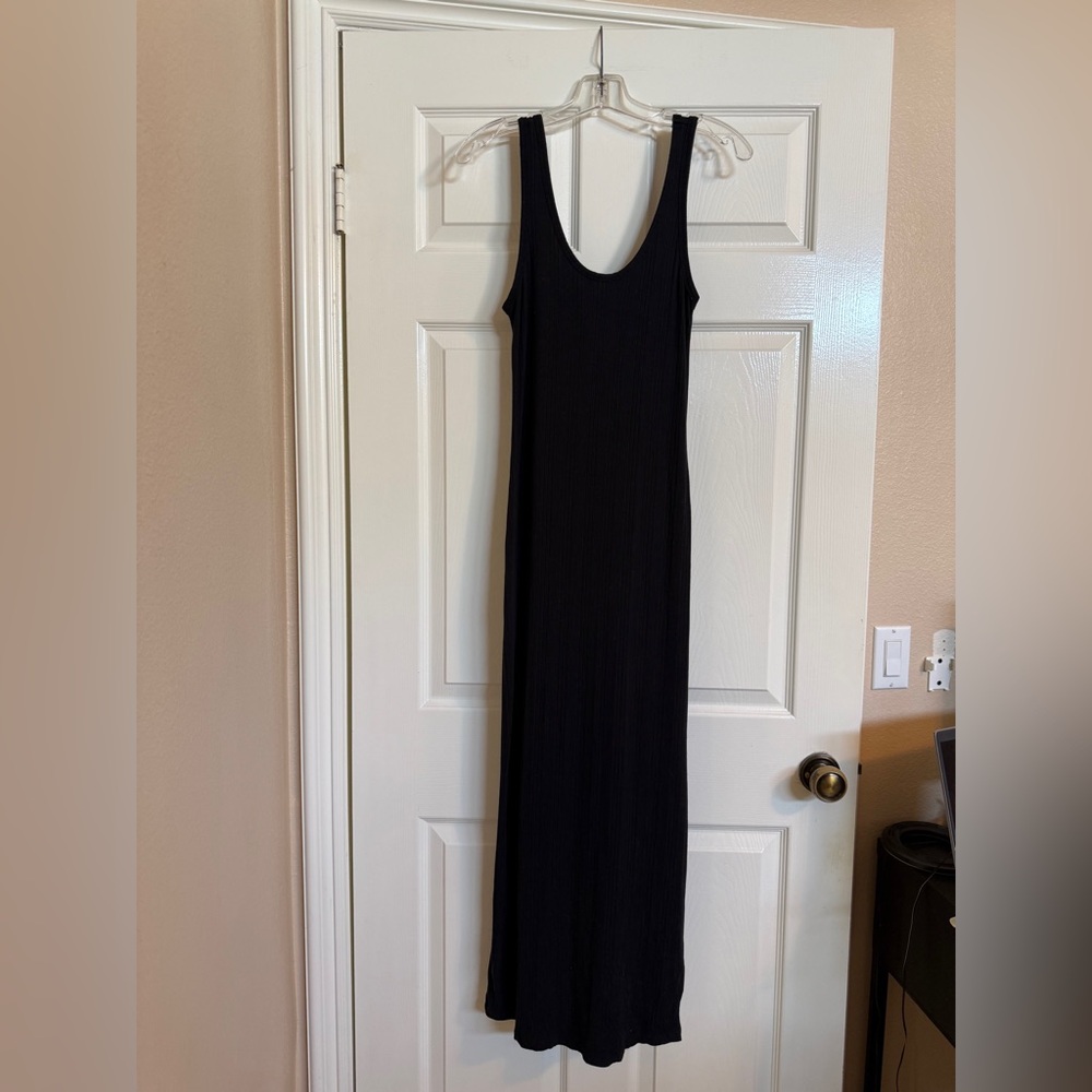 OLD NAVY Black Ribbed Tank Maxi Bodycon Dress Sz S